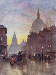 Cannon Street, Nyári este (színes litó) alkotó: Herbert Menzies (after) Marshall