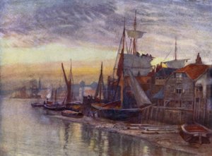 Old Essex Wharf (színes litó) alkotó: Herbert Menzies (after) Marshall