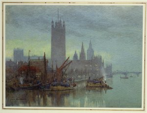 Alkonyat a Lambeth hídról (wc papíron) alkotó: Herbert Menzies Marshall