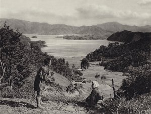Japán az 1920-as években: Kawaguchi-tó (f/w fotó) alkotó: Herbert Ponting