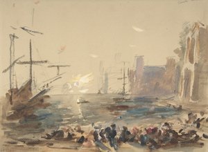 Tengeri tájkép recto, Megfejthetetlen vázlat verso, 1840-1906. alkotó: Hercules Brabazon Brabazon