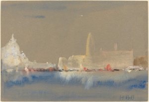 A tisztelgés és a Dózse-palota a Bacino di San Marco-tól alkotó: Hercules Brabazon Brabazon