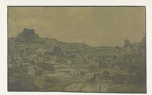 Völgy folyóval és város négy toronnyal alkotó: Hercules Segers