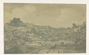 Völgy folyóval és város négy toronnyal alkotó: Hercules Segers