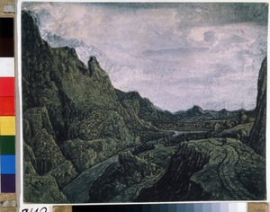 Sziklás völgy úttal. Hercules Pietersz Seghers (vagy Segers) rajza