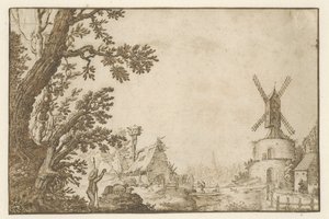 Táj malom egy erődítményen alkotó: Herman Breckerveld