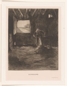 Nő egy istállóban Az özvegy (cím a tárgyon) alkotó: Herman Johannes van der Weele