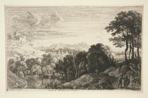 Táj naplementével, a Hill Landscapes sorozatból alkotó: Herman van Swanevelt