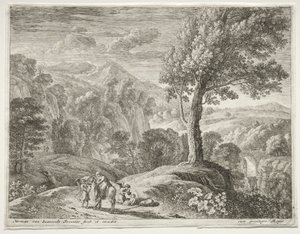 A nagy fa és a vízesés, c. 1652-1654. alkotó: Herman van Swanevelt