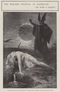 Wagner Fesztivál Bayreuthiban: Siegfried halála (litho) alkotó: Hermann (after) Hendrich