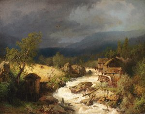 Malom a Torrenten, 1871. alkotó: Hermann Herzog