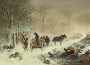 Fa betöltése a hóban, 1858