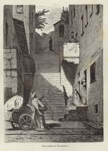 Egy utca Tremezzóban alkotó: Hermann Kaulbach