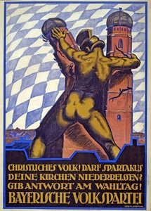 A Bajor Néppárt választási kampány plakátja (színes litó) alkotó: Hermann Keimel