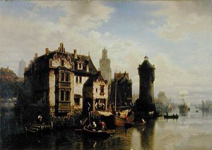 Rotterdam kilátása (olaj a panelen) alkotó: Hermann Meyerheim
