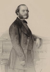 Désiré Magnus zongoraművész és zeneszerző portréja 1828-1884. alkotó: Hermann Raunheim