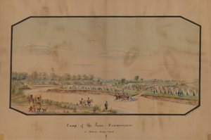 A békebiztosok tábora Medicine Lodge Creekben, 1867.