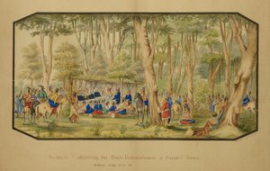 Sa-tan-ti beszéd a békebiztosokhoz a Council Grove-ban, Medicine Lodge Creeknél alkotó: Hermann Stieffel
