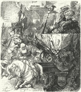 Ulrich wuttembergi herceg megalázza magát V. Károly római római császár előtt, 1548 alkotó: Hermann Vogel