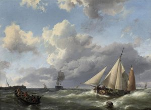 A kikötő felé tartva alkotó: Hermanus Koekkoek