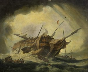 Süllyedő fregatt (olaj, vászon)