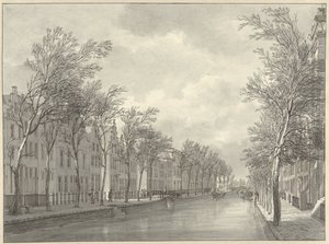 Kilátás a leideni Rapenburgra a Groenebrugról, 1807 alkotó: Hermanus Numan (signed by artist)