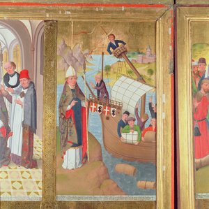 Szent Miklós megment egy hajót, a Szent Miklós-templom főoltáráról, 1481 (részlet) (lásd: 197688-89, 197691-92)