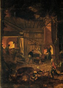 Rézbánya, részlet (olaj, fa)