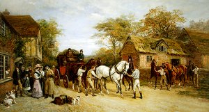 Várakozás a fogadóban (olaj, vászon) alkotó: Heywood Hardy