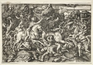 Harc lovasok között, 1523. alkotó: Hieronymous Hopfer