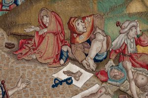 Hieronymus Bosch munkái által ihletett kárpit, 1560 körül (arany, ezüst, selyem és gyapjú)