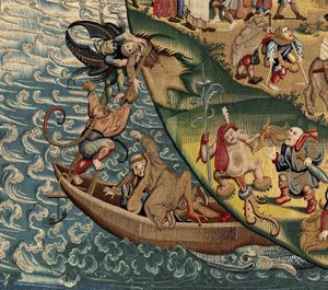 Hieronymus Bosch munkái által ihletett kárpit, 1560 körül (arany, ezüst, selyem és gyapjú)