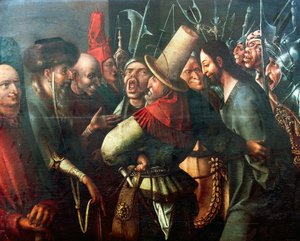 Krisztus Pilátus elé vitte, Hieronymus Bosch (kb. 1450-1516), olajtábla, 61x77 cm. Hollandia alkotó: Hieronymus Bosch