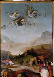 Szent Antal megkísértése (Triptycon, a bal szárny részlete) alkotó: Hieronymus Bosch