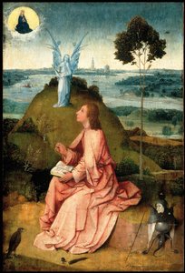 Szent János evangélista Patmoszon, c. 1505 alkotó: Hieronymus Bosch