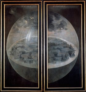 A világ teremtése, a földi gyönyörök kertje triptichon zárt ajtaja, c1500 alkotó: Hieronymus Bosch