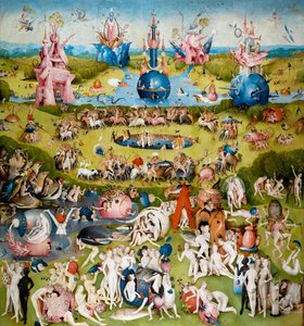 A Földi Örömök Kertje Központi panel, c. 1500