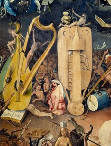 Hieronymus Van Aken (Aken), Jerome Bosch (1450-1516) „A szárazföldi csemegék kertje” című triptichon jobb oldali pokolrészlete alkotó: Hieronymus Bosch