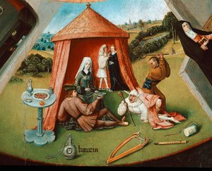 A vágy. Részlet a hét főbűn táblázatából (olaj, fa alkotó: Hieronymus Bosch
