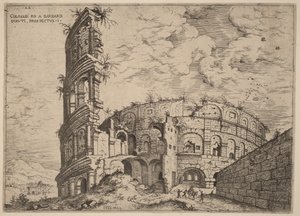 Kilátás a Colosseumra alkotó: Hieronymus Cock