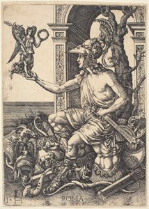 Róma megszemélyesítése alkotó: Hieronymus Hopfer after Giovanni Battista Palumba