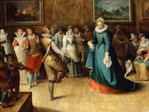 Táncegyesület - Hieronymus II Francken (1578-1623). Olaj, fa, c. 1610. Mérete : 41,5x54 cm. Művészettörténeti Múzeum, Vienne