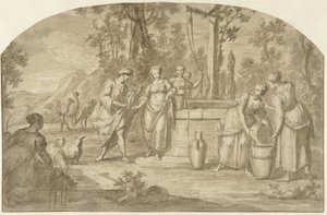 Eliézer és Rebeka a kútnál alkotó: Hieronymus Lapis