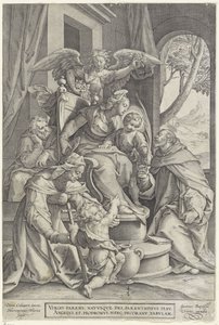 Szent Család Erzsébettel és Keresztelő Jánossal, Denys Calvaert után, 1563 - 1611 előtt alkotó: Hieronymus or Jerome Wierix