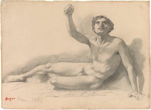 Tanulmány egy férfi aktról alkotó: Hilaire Germain Edgar Degas
