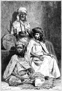 Arab koldus, Biskra és El-kantra nők, 1890 körül