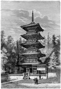 Buddhista templom, Nikko, Japán, 1895.