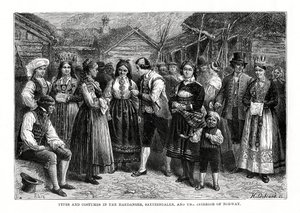 Típusok és jelmezek Norvégiában, 1879.