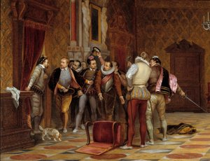 III. Henrik (1574-1589) Guise hercegének gyilkosaival (I. Lotaringiai Henrik, Guise hercege, akit Balafre-nak hívnak)