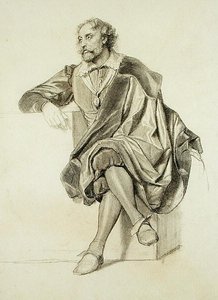 Tanulmány Peter Paul Rubens (1577-1640) portréjához (ceruza és szén papíron)